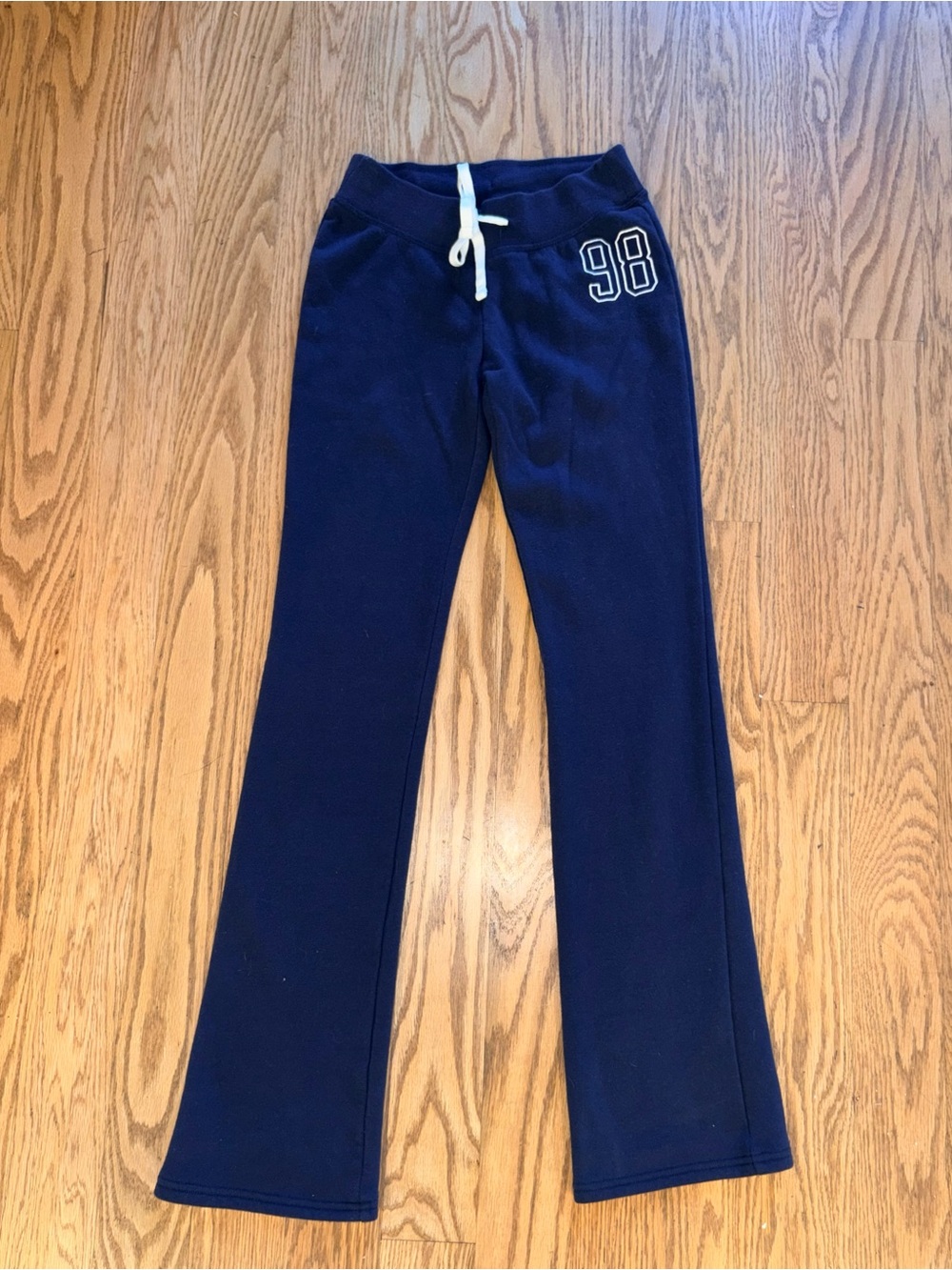 Hollister Navy Blue Fleece Flared Sweatpants #98 Graphic NWOT